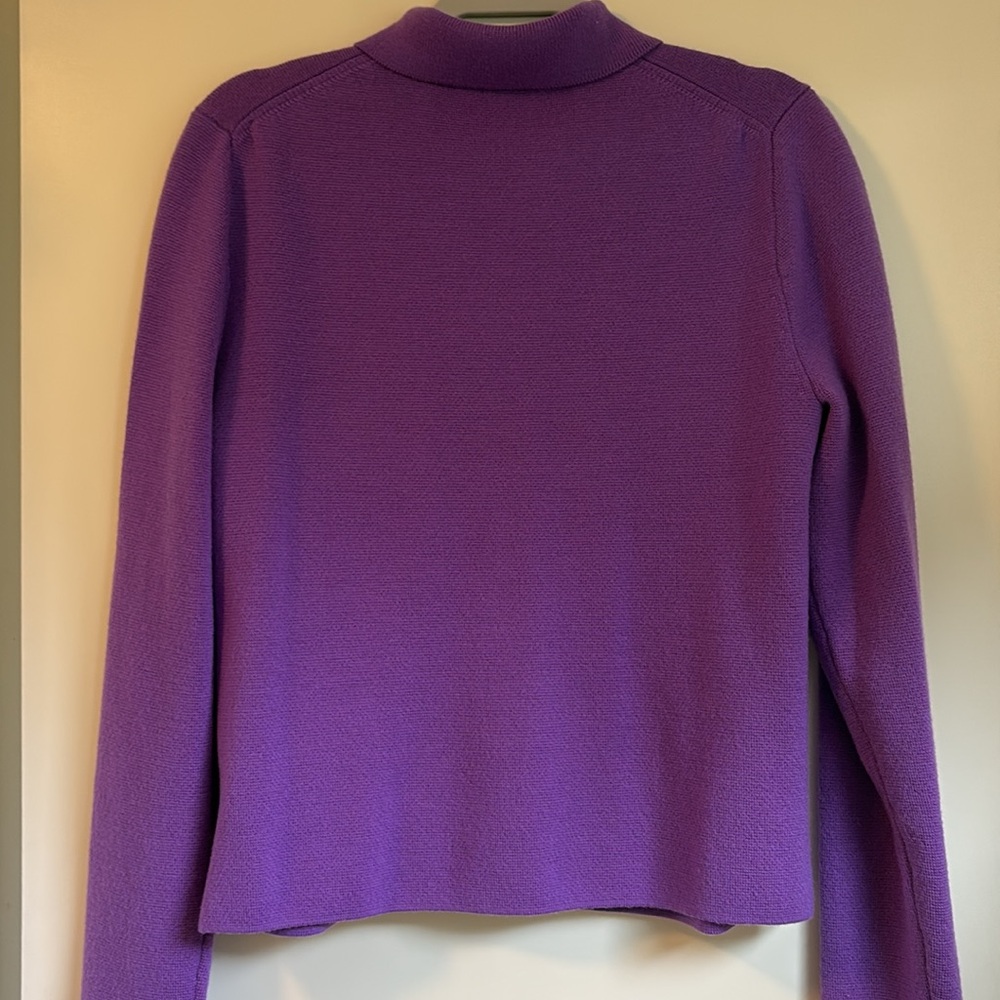 J. Crew Purple Button-Front Wool Jacket - Picture 3 of 5
